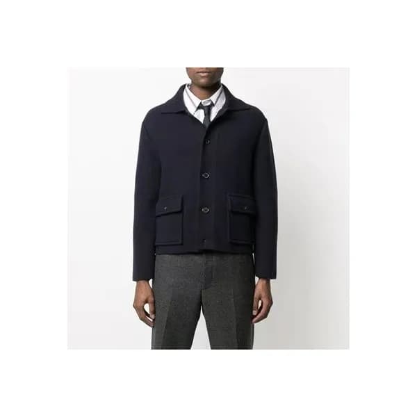 톰브라운 남성 네이비 폴로 가디건 - Thom Browne Mens Navy Cardiga… - 1