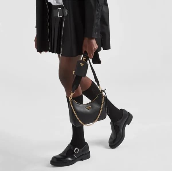프라다 여성 블랙 호보백 - Prada Womens Black Shoulder Bag - … - 1