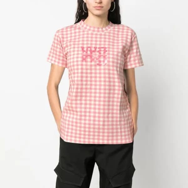 알렉산더왕 여성 이니셜 핑크 반팔티 - Alexanderwang Womens Pink Sh… - 1