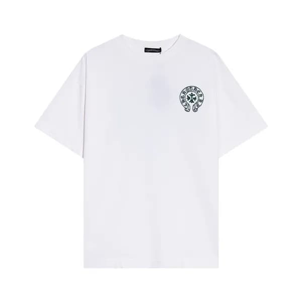 크롬하츠 남성 화이트 크루넥 반팔티 - Chrom Hearts Mens White Shor… - 1