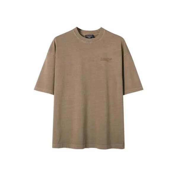 발렌시아가 남성 카멜 크루넥 반팔티 - Balenciaga Mens Camel Short … - 1