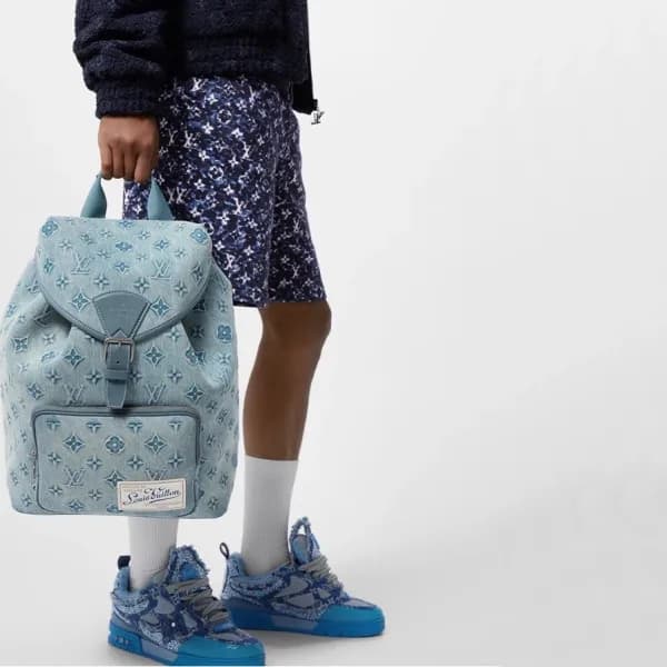 루이비통 남성 블루 백팩 - Louis vuitton Mens Blue Back Pack … - 1
