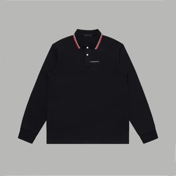 프라다 남성 폴로 블랙 맨투맨 - Prada Mens Black Tshirts - pr64… - 1