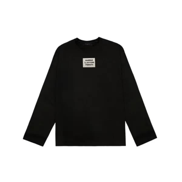 루이비통 남성 모던 블랙 맨투맨 - Louis vuitton Mens Black Tshir… - 1