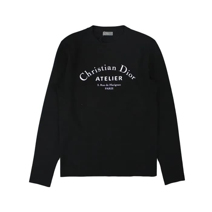 디올 남성 클래식 블랙 긴팔티 - Dior Mens Black Tshirts - di695… - 1