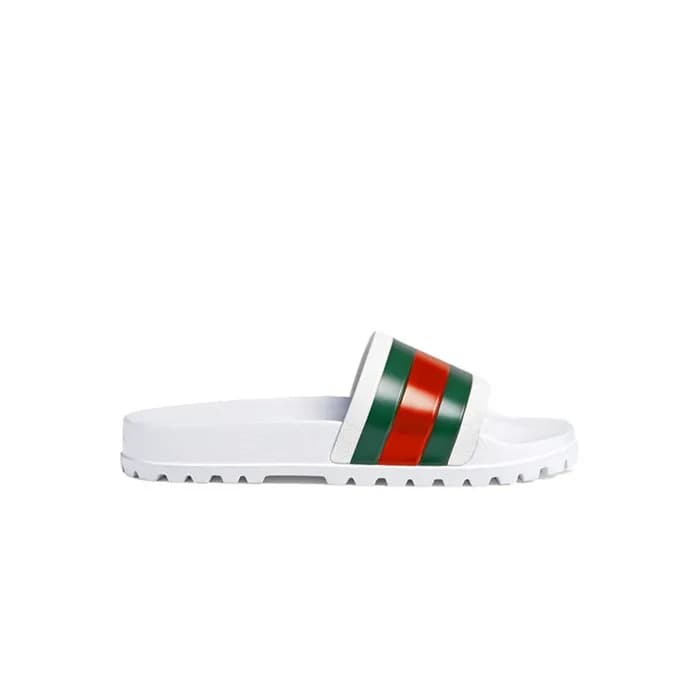 구찌 남/녀 웹 화이트 슬라이드 샌들 【매장-80만원대】 - Gucci Unisex Whi… - 1