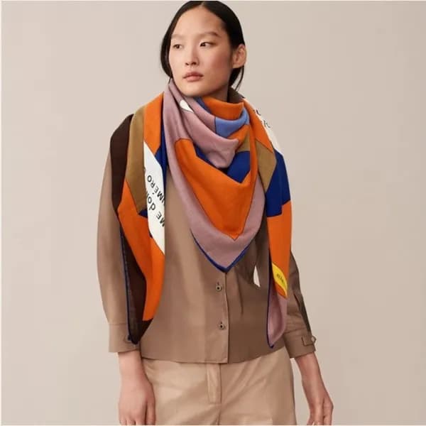 에르메스 여성 오렌지 스카프 - Hermes Womens Orange Scarf - he4… - 1
