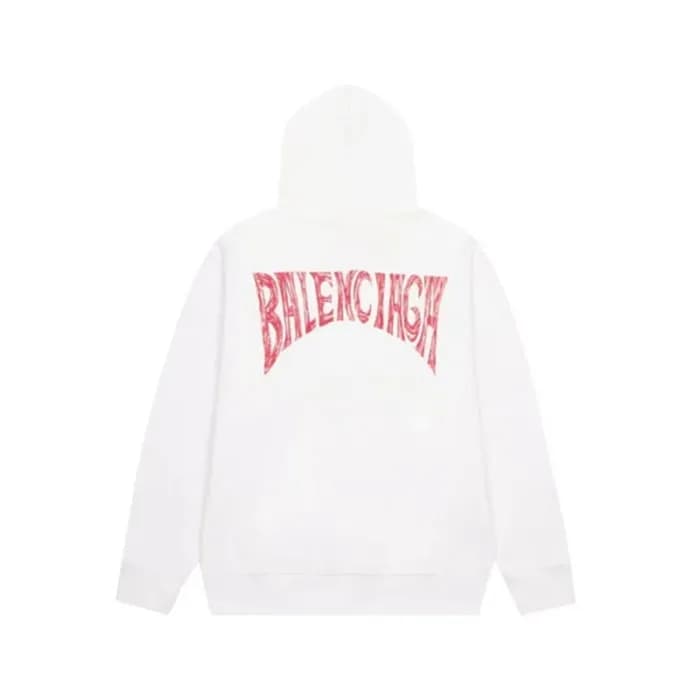 발렌시아가 남성 화이트 후드티 - Balenciaga Mens White Hoodie - … - 1