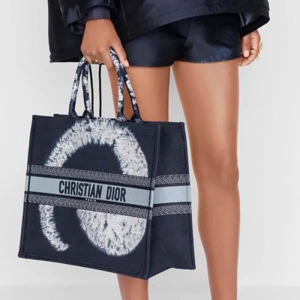 디올 여성 네이비 북토트 - Dior Womens Navy Book Tote - dib66… - 1