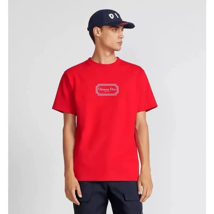 디올 남성 레드 반팔 티셔츠 - Dior Mens Red Tshirts - dic285x - 1