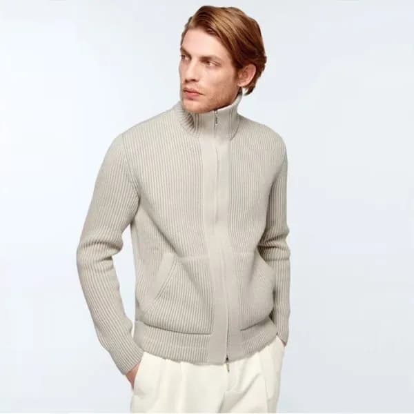로로피아나 남성 집업 스웨터 - Loro Piana Mens Zip-up Sweater -… - 1