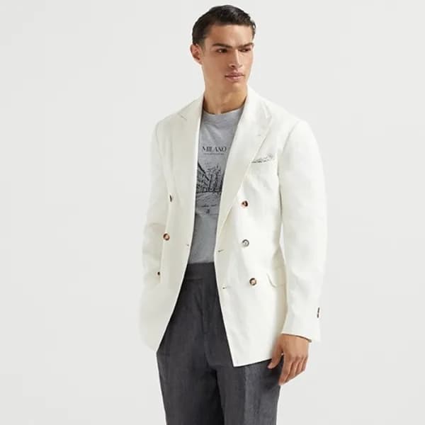 브루넬로쿠치넬리 남성 라운드 티셔츠 - Brunello Cucinelli Mens Roun… - 1