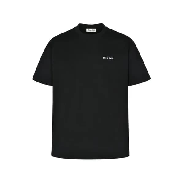 미우미우 남/녀 라운드 반팔 티셔츠 - Miumiu Unisex Round Tshirt -… - 1