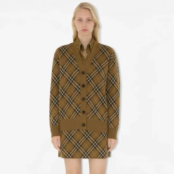 버버리 여성 브이넥 가디건 - Burberry Womens V-neck Cardigan -… - 1
