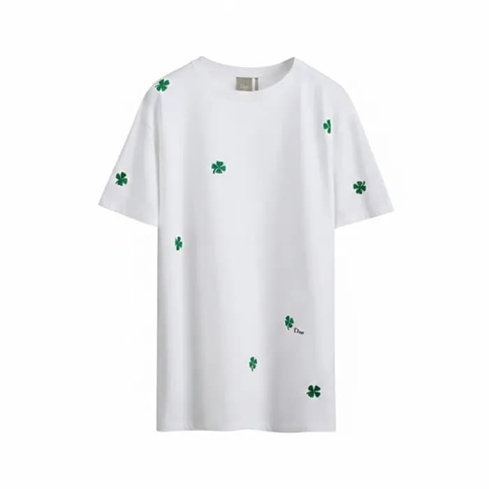 디올 남성 클로벌 자수 티셔츠 - Dior Mens Clover Embroidered Ts… - 1