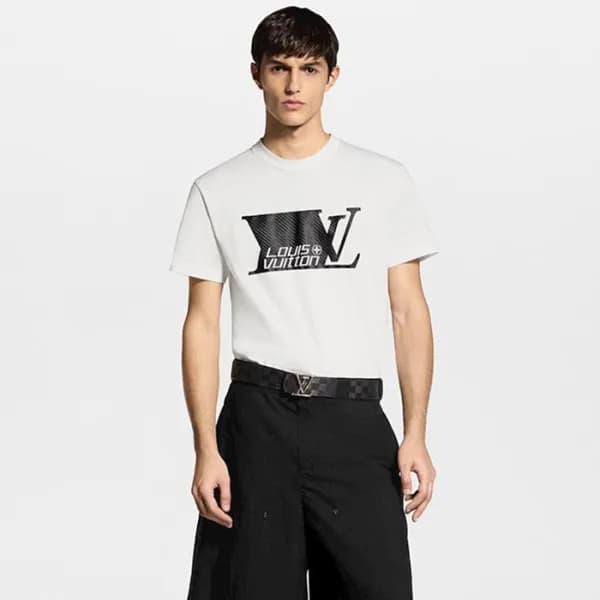 루이비통 남성 라운드 반팔티 - Louis vuitton Mens Short-sleeved… - 1