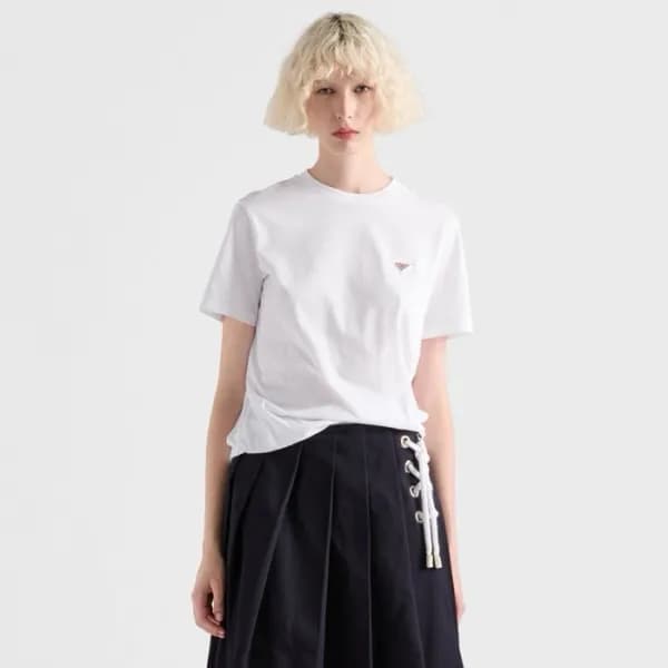 프라다 여성 반팔 티셔츠 - Prada Womens Round Tshirt - prc161… - 1