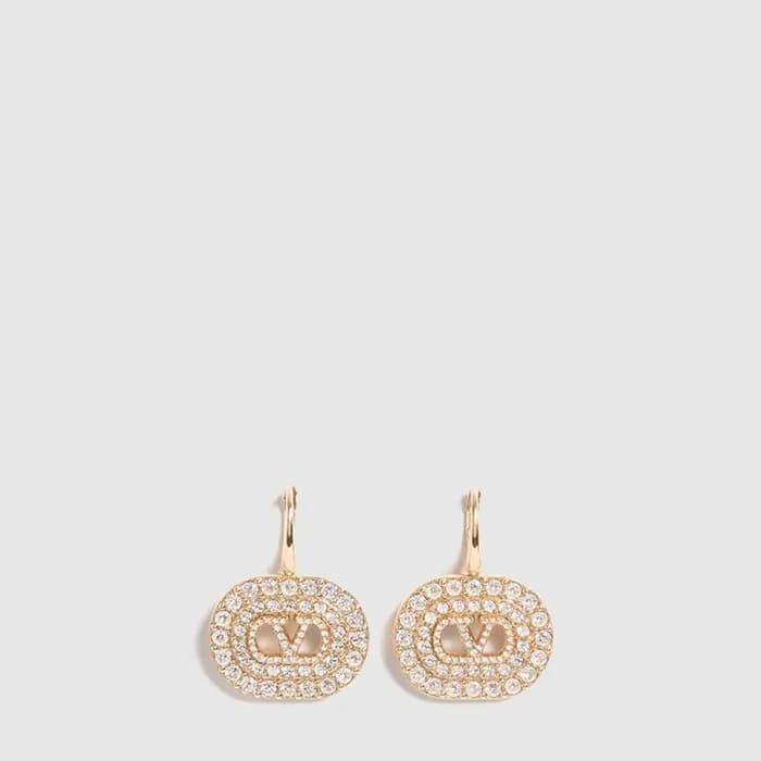 발렌티노 여성 브이로고 시그니처 메탈 스와로브스키 크리스털 이어링 - Valentino Womens VLogo Signature Metal Swarovski Crystal Earring - acc8733x