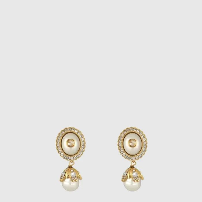 구찌 여성 인터로킹 G 펄 이어링 - Gucci Womens Interlocking G Pearl Earring - acc10895x - 1