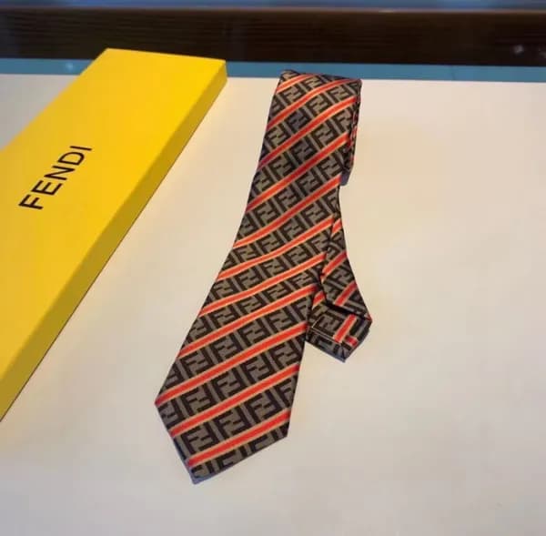 FENDI MENS NECKTIE BROWN - 펜디 남성용 넥타이 브라운 FEN… - 1