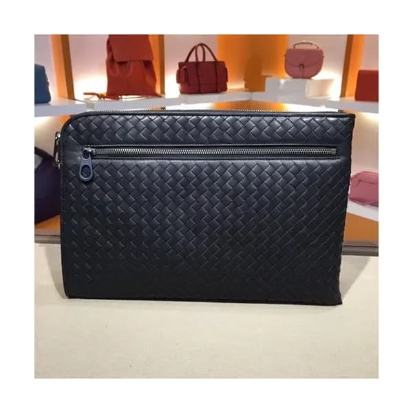 Bottega Veneta Leather Black Clutch Bag,34cm - 보테가… - 1