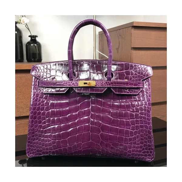 Hermes Birkin Crocodile Leather Tote Shoulder Bag … - 1