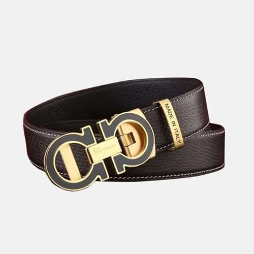 Salvatore Ferragamo 2019 Mens Gancio Leather Belt … - 1