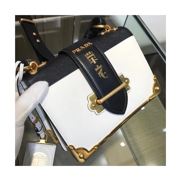 Prada Cahier Leather Shoulder Bag,20cm - 프라다 카이에 레… - 1