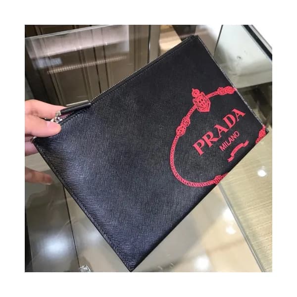 Prada Saffiano Mens Clutch Bag ,28CM - 프라다 사피아노 남성… - 1