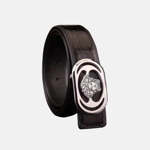 Versace 2019 Mens Palazzo Medusa Steel Buckle Leat… - 1