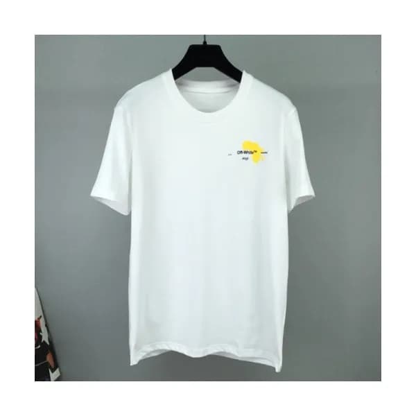 Off-white 2019 Mens Logo Crew - neck Cotton Short … - 1
