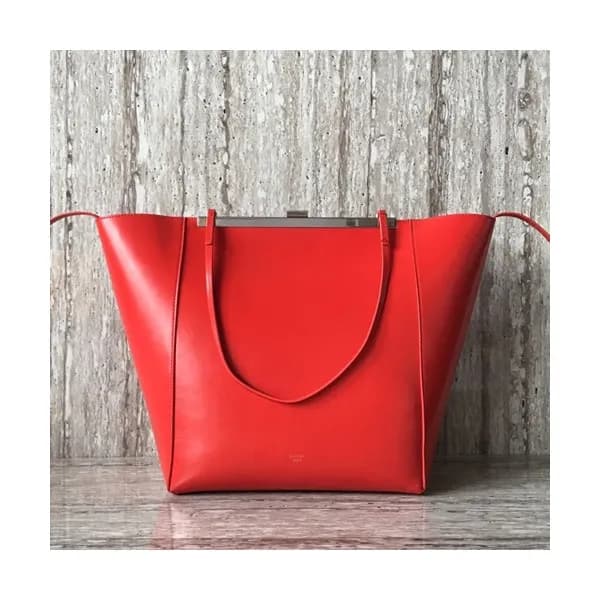 Celine Cabas Clasp Leather Tote Bag,30CM - 셀린느 카바스… - 1