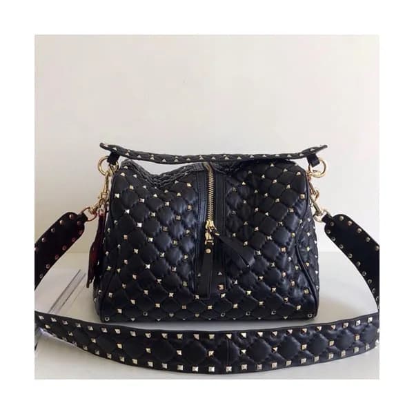 Valentino 2019 Leather Ruckstud Shoudler Bag,26CM … - 1