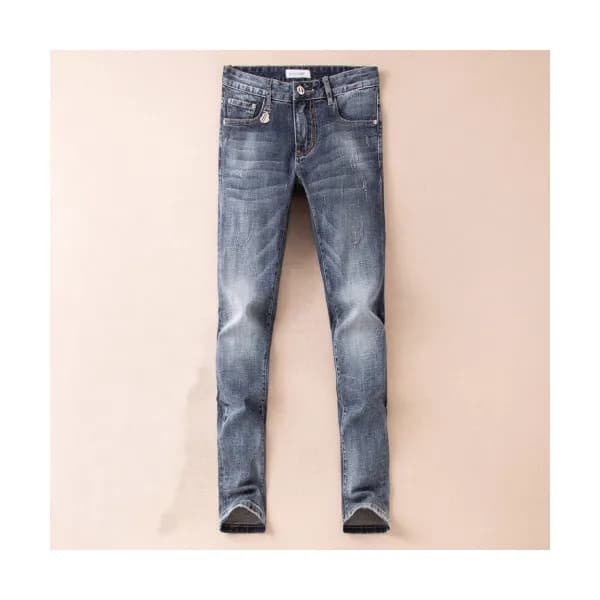 Moncler 2019 Mens Metal Logo Slim Fit Denim Pants … - 1