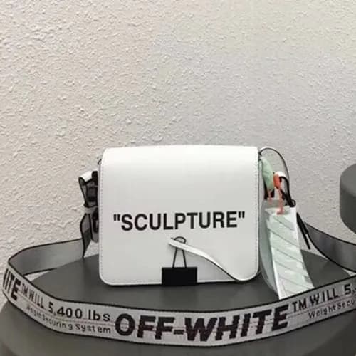 Off White 2019 Leather Binder Clip Shoulder Bag,19… - 1