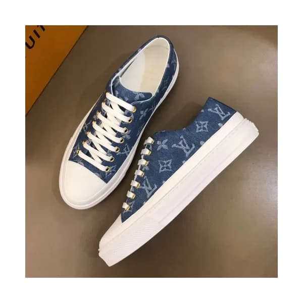 Louis Vuitton 2019 Mm/Wm Signature Logo Denim Snea… - 1