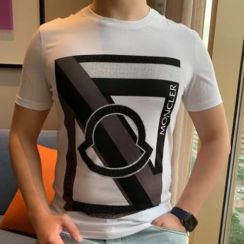 Mocler 2019 Mens Logo Cotton Short Sleeved T-shirt… - 1