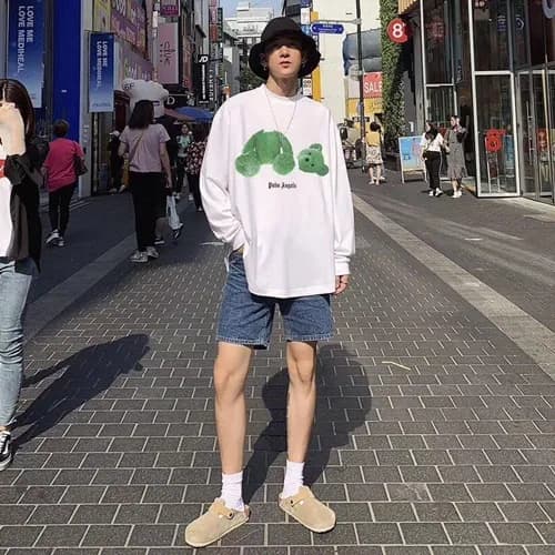 Palm Angels 2019 Mens Logo Cotton Long T Shirt -… - 1