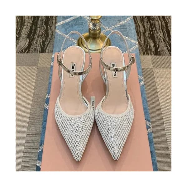 Miumiu 2019 Ladies Leather Middle-heel Slingback -… - 1