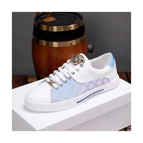 Versace 2019 Mens Leather Sneakers - 베르사체 2019 남성용… - 1