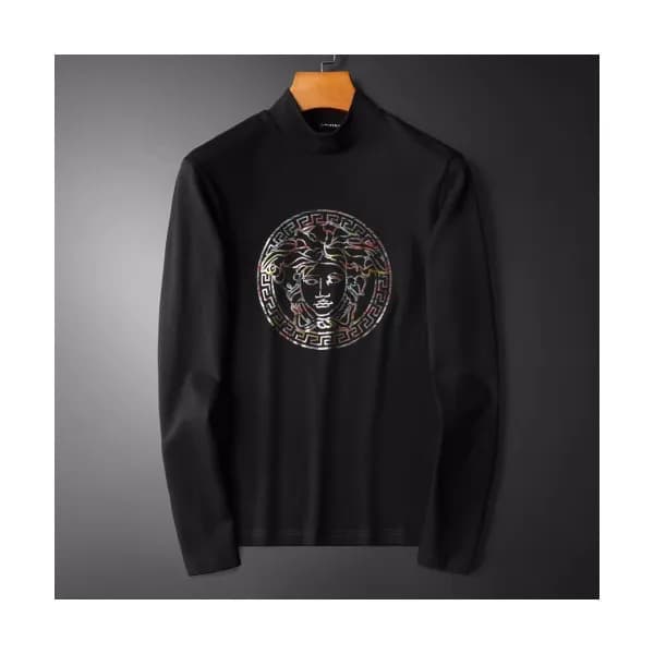 Versace 2019 Mens Medusa Logo Turtle-neck Tshirt -… - 1