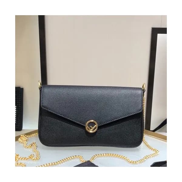 Fendi 2019 Leather Chain Shoudler Cross Bag,22CM -… - 1