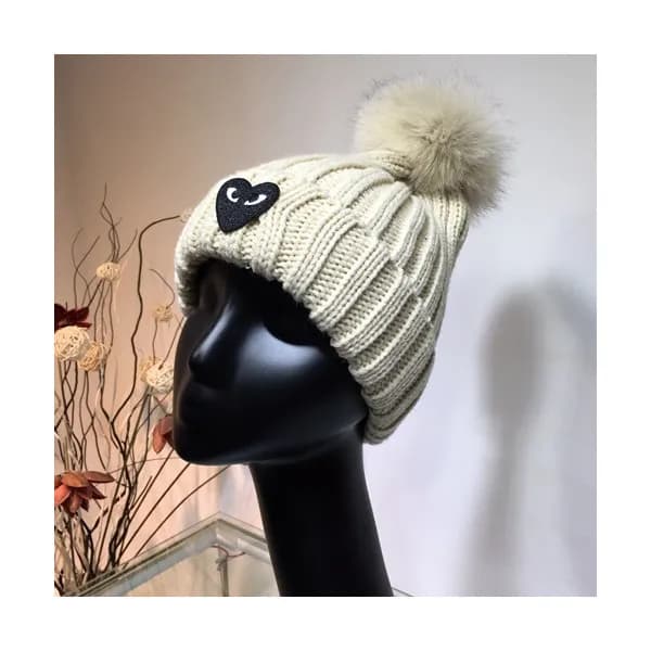 Cdgplay 2019 Ladies Knit & Fox Fur Cap - 꼼데가르송 201… - 1