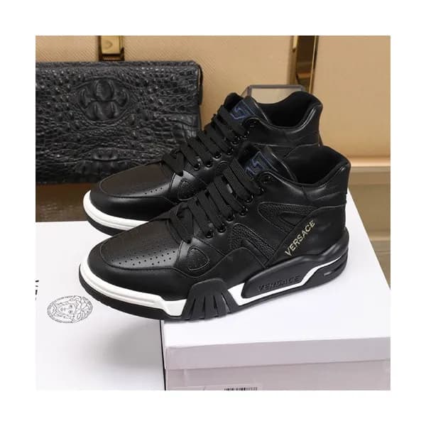 Versace 2020 Mens Leather Sneakers - 베르사체 2020 남성용… - 1