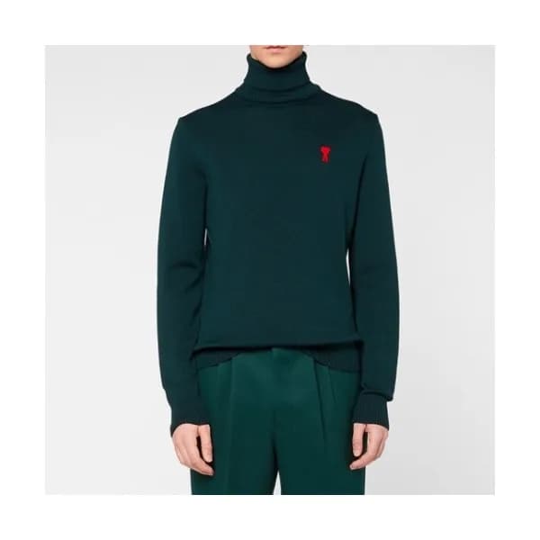 [아미]Ami 2020 Mens Logo Casual Turtle-neck Sweaters… - 1