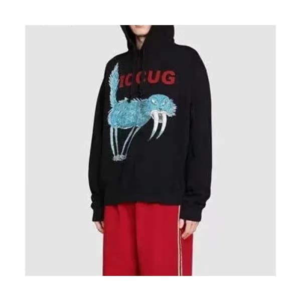 Gucci Mm/Wm Logo Casual Hoodie Black - 구찌 2021 남/… - 1