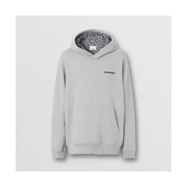 Burberry Mens Logo Casual Cotton Hoodie Gray - 버버리… - 1