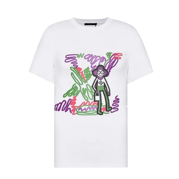 루이비통 남자 크루넥 화이트 반팔티 - Unisex White Tshirts - lou03… - 1