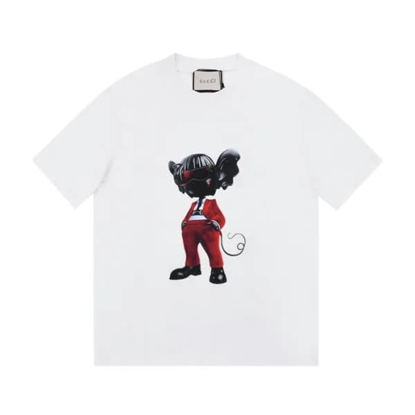 구찌 남자 크루넥 화이트 반팔티 - Mens White Tshirts - guc04589x - 1