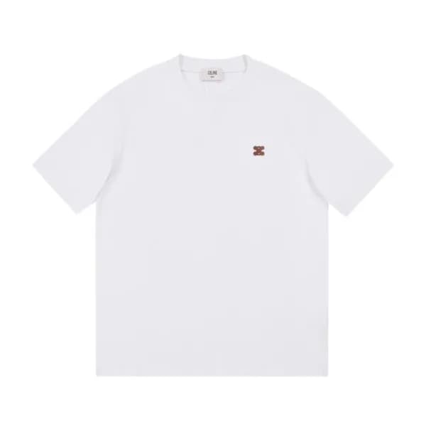 셀린느 남/여 크루넥 화이트 반팔티 - Unisex White Tshirts - cel02… - 1